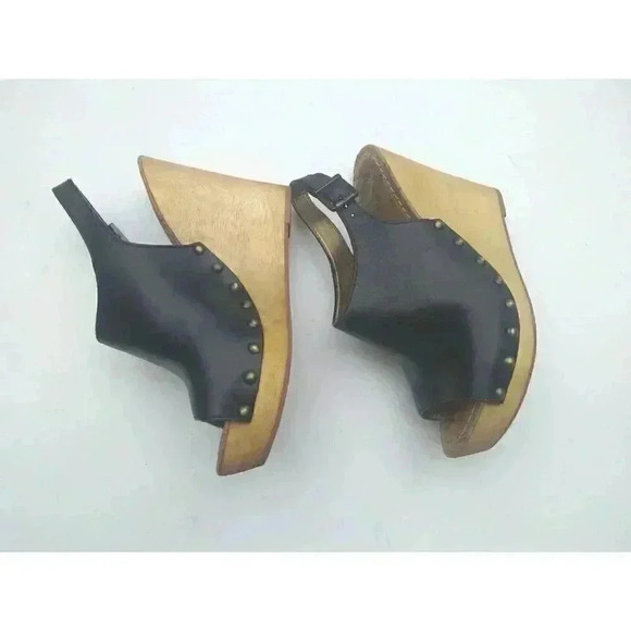 Sam Edelman CAMILLA Black Leather Wedge Sling Heel Platform Sandals Size 8.5M - Picture 3 of 9